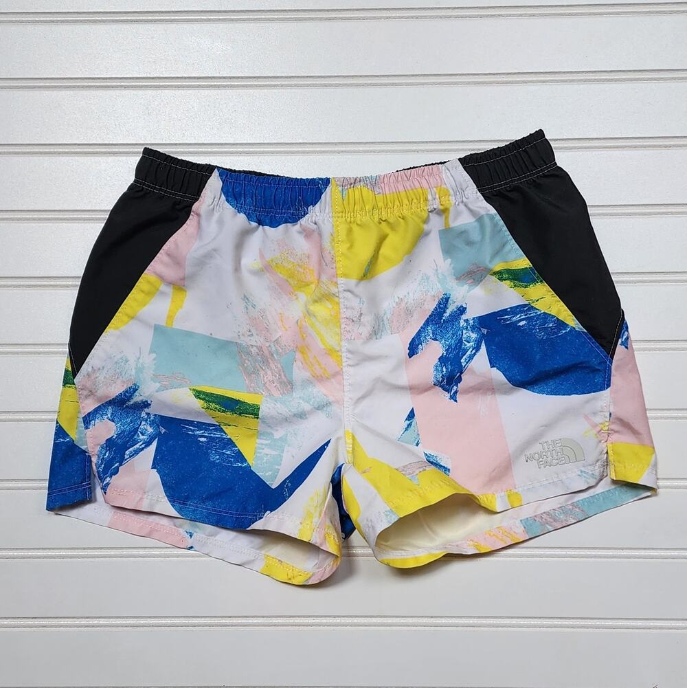 The North Face Girls Class V Water Shorts Size M (10-12) White Geo Brush